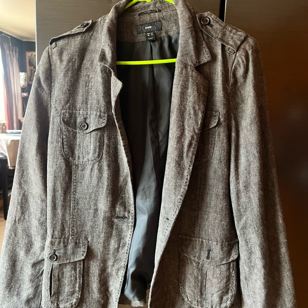 H&M Men's Brown Military Jacket